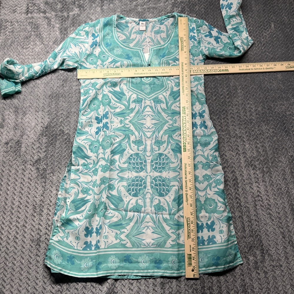 Raj Tunic Cover-Up Floral Printed Top‎ Size Small Swim Cotton Sheer Silky - Picture 10 of 11